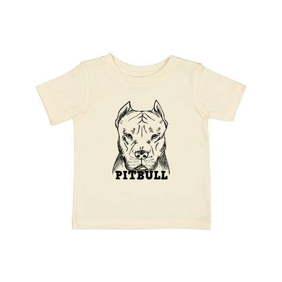 Inktastic Pitbull Sketch Portrait with Dog Breed Name Boys or Girls Baby T-Shirt