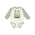 thumbnail image 1 of Inktastic Pitbull Sketch Portrait with Dog Breed Name Boys or Girls Long Sleeve Baby Bodysuit, 1 of 5