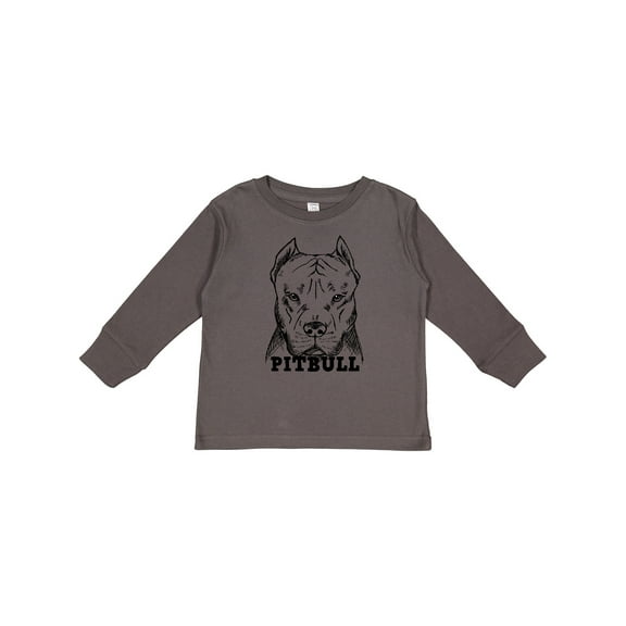 Inktastic Pitbull Sketch Portrait with Dog Breed Name Boys or Girls Long Sleeve Toddler T-Shirt