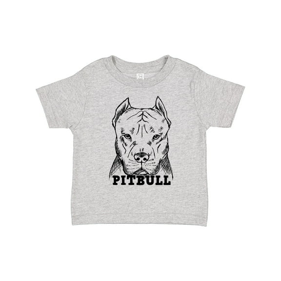 Inktastic Pitbull Sketch Portrait with Dog Breed Name Boys or Girls Toddler T-Shirt