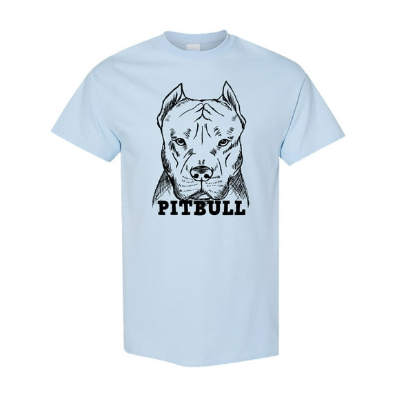Inktastic Pitbull Sketch Portrait with Dog Breed Name T-Shirt