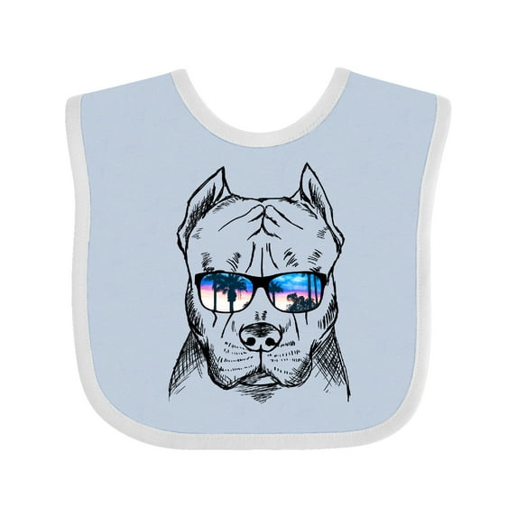 Inktastic Pitbull Sketch Portrait with Sunglasses Boys or Girls Baby Bib