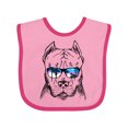 thumbnail image 1 of Inktastic Pitbull Sketch Portrait with Sunglasses Boys or Girls Baby Bib, 1 of 4
