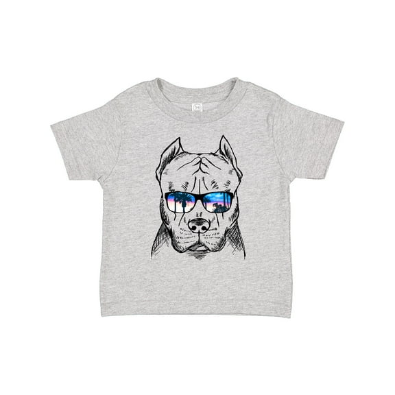 Inktastic Pitbull Sketch Portrait with Sunglasses Boys or Girls Toddler T-Shirt