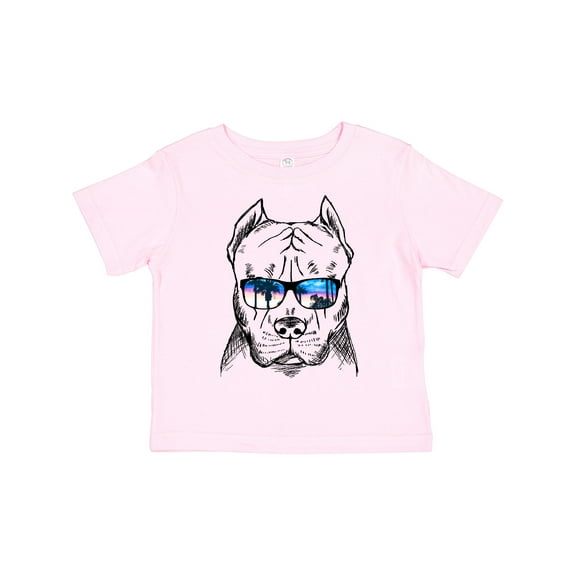 Inktastic Pitbull Sketch Portrait with Sunglasses Boys or Girls Toddler T-Shirt
