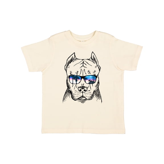 Inktastic Pitbull Sketch Portrait with Sunglasses Boys or Girls Toddler T-Shirt