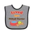 thumbnail image 1 of Inktastic Pitbull Terrier Loved By A (Dog Breed) Boys or Girls Baby Bib, 1 of 4