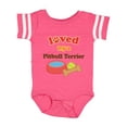 thumbnail image 1 of Inktastic Pitbull Terrier Loved by a (Dog Breed) Boys or Girls Baby Bodysuit, 1 of 5