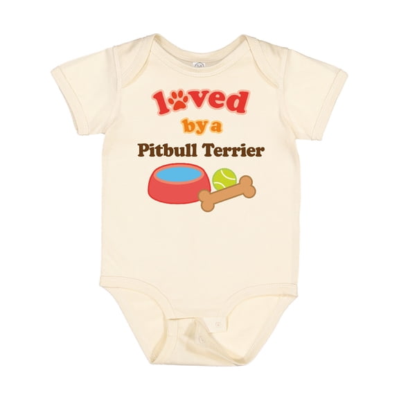 Inktastic Pitbull Terrier Loved by a (Dog Breed) Boys or Girls Baby Bodysuit