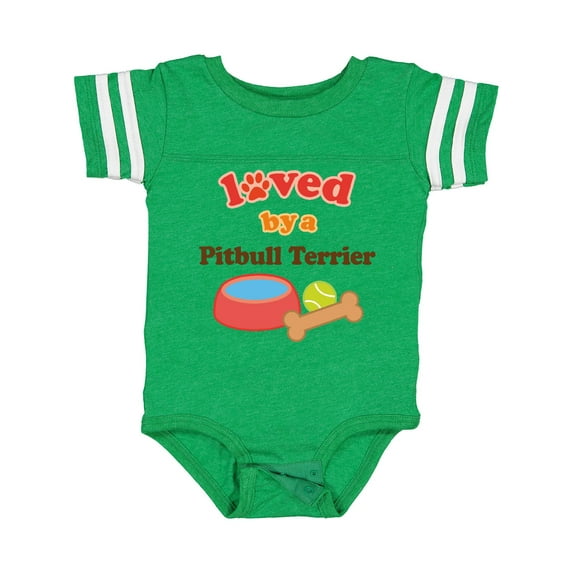 Inktastic Pitbull Terrier Loved by a (Dog Breed) Boys or Girls Baby Bodysuit