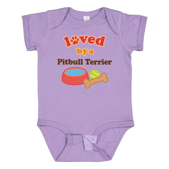 Inktastic Pitbull Terrier Loved by a (Dog Breed) Boys or Girls Baby Bodysuit