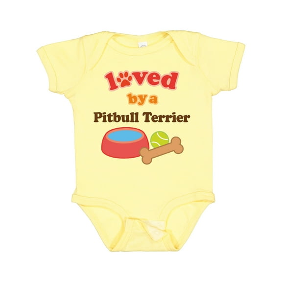 Inktastic Pitbull Terrier Loved by a (Dog Breed) Boys or Girls Baby Bodysuit