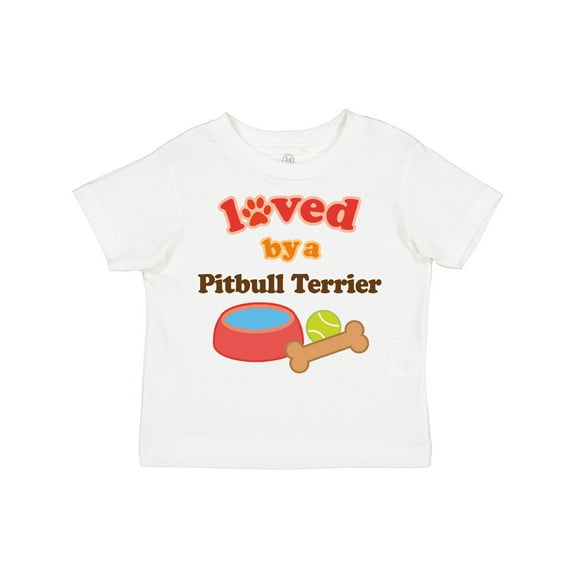 Inktastic Pitbull Terrier Loved by a (Dog Breed) Boys or Girls Toddler T-Shirt