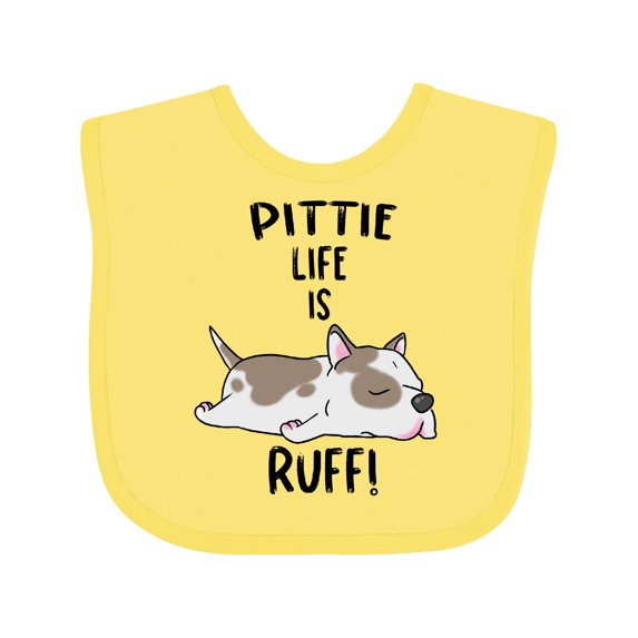 Inktastic Pittie Life is Ruff Spotted Pit Bull Boys or Girls Baby Bib