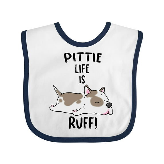 Inktastic Pittie Life is Ruff Spotted Pit Bull Boys or Girls Baby Bib