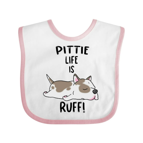 Inktastic Pittie Life is Ruff Spotted Pit Bull Boys or Girls Baby Bib