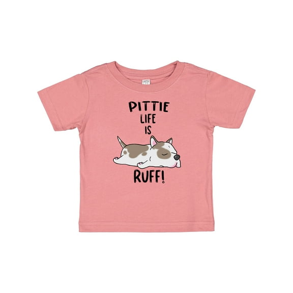 Inktastic Pittie Life is Ruff Spotted Pit Bull Boys or Girls Baby T-Shirt