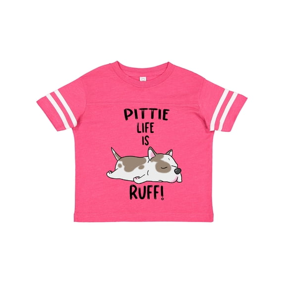 Inktastic Pittie Life is Ruff Spotted Pit Bull Boys or Girls Toddler T-Shirt