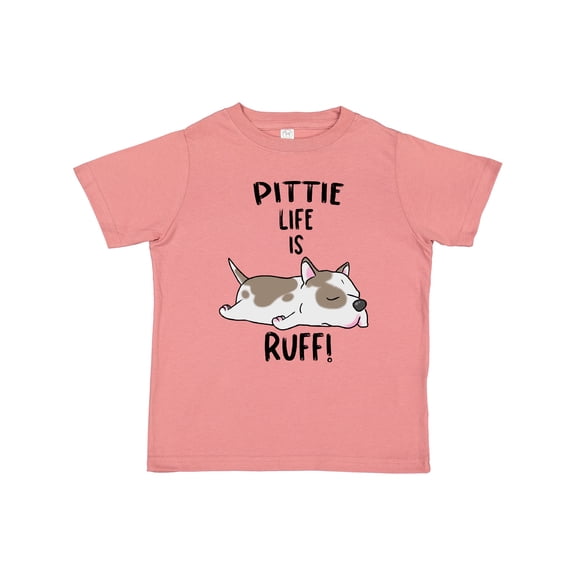 Inktastic Pittie Life is Ruff Spotted Pit Bull Boys or Girls Toddler T-Shirt