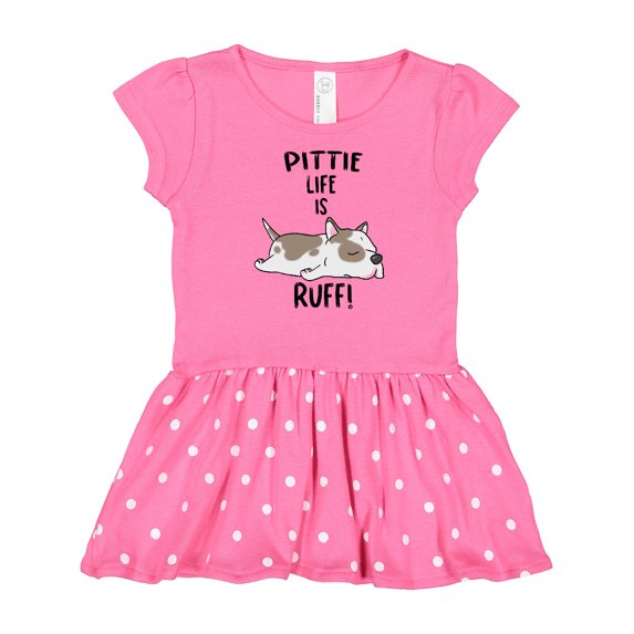 Inktastic Pittie Life is Ruff! Spotted Pit Bull Gift Baby Girl Dress