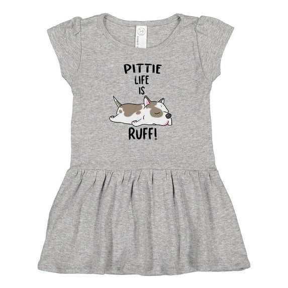 Inktastic Pittie Life is Ruff Spotted Pit Bull Girls Baby Dress