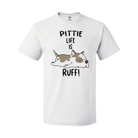 Inktastic Pittie Life is Ruff Spotted Pit Bull T-Shirt