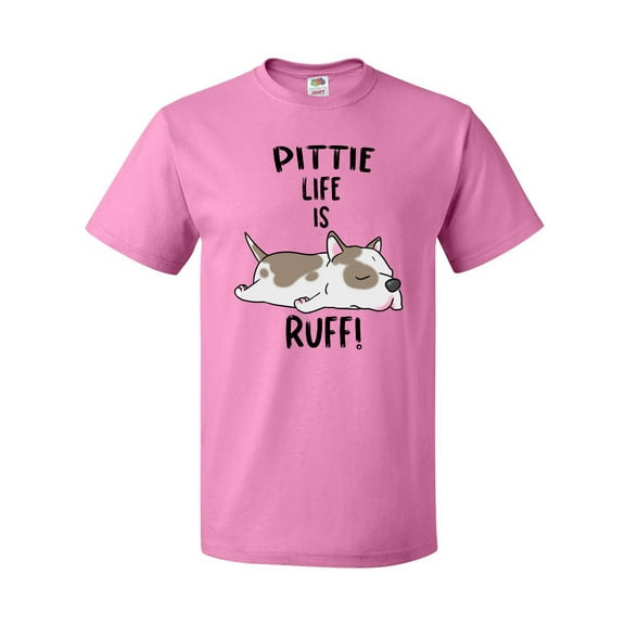 Inktastic Pittie Life is Ruff Spotted Pit Bull T-Shirt