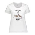 thumbnail image 1 of Inktastic Pittie Life is Ruff Spotted Pit Bull Women's Plus Size T-Shirt, 1 of 5