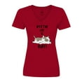thumbnail image 1 of Inktastic Pittie Life is Ruff Spotted Pit Bull Women's V-Neck T-Shirt, 1 of 5