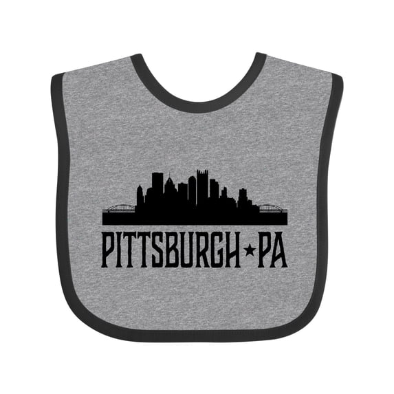 Inktastic Pittsburgh Pennsylvania City Skyline Boys or Girls Baby Bib