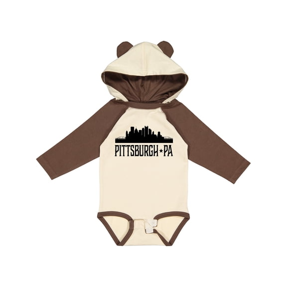 Inktastic Pittsburgh Pennsylvania City Skyline Boys or Girls Long Sleeve Baby Bodysuit