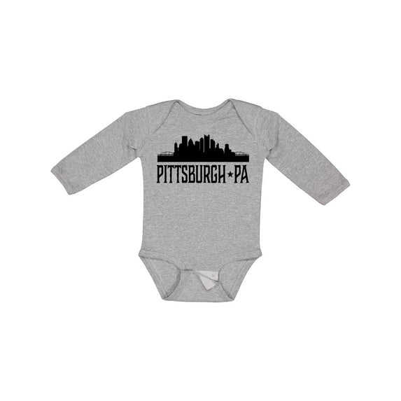 Inktastic Pittsburgh Pennsylvania City Skyline Boys or Girls Long Sleeve Baby Bodysuit