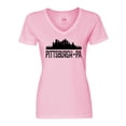thumbnail image 1 of Inktastic Pittsburgh Pennsylvania City Skyline Women's V-Neck T-Shirt, 1 of 5