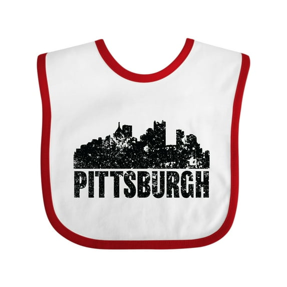 Inktastic Pittsburgh Skyline Grunge Boys or Girls Baby Bib
