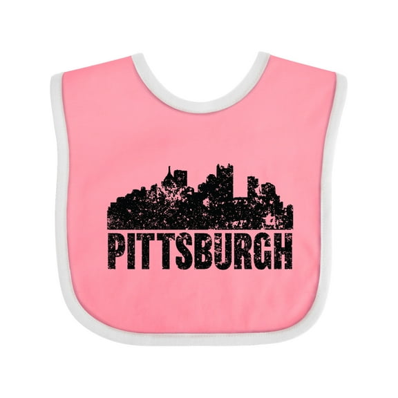 Inktastic Pittsburgh Skyline Grunge Boys or Girls Baby Bib