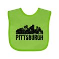 thumbnail image 1 of Inktastic Pittsburgh Skyline Grunge Boys or Girls Baby Bib, 1 of 4