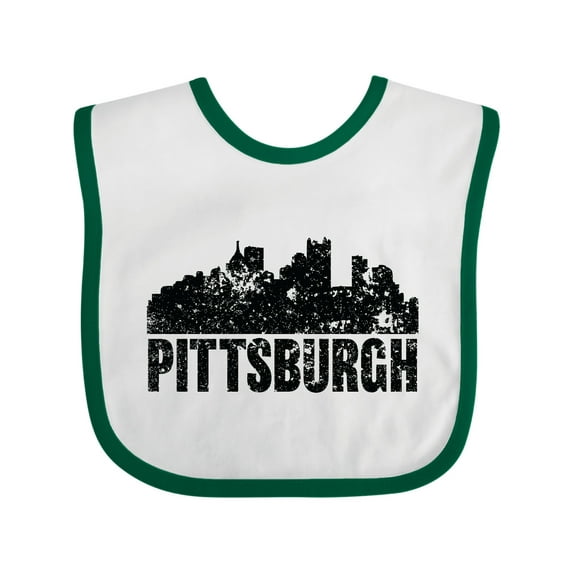 Inktastic Pittsburgh Skyline Grunge Boys or Girls Baby Bib
