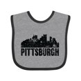 thumbnail image 1 of Inktastic Pittsburgh Skyline Grunge Boys or Girls Baby Bib, 1 of 4