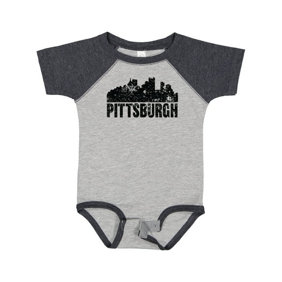 Inktastic Pittsburgh Skyline Grunge Boys or Girls Baby Bodysuit