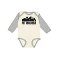 thumbnail image 1 of Inktastic Pittsburgh Skyline Grunge Boys or Girls Long Sleeve Baby Bodysuit, 1 of 5