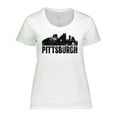 thumbnail image 1 of Inktastic Pittsburgh Skyline Grunge Women's Plus Size T-Shirt, 1 of 5