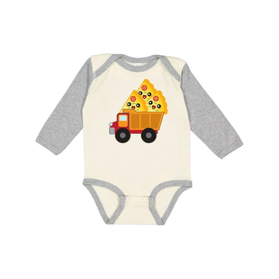 Inktastic Pizza Lover Food Truck Funny Boys or Girls Long Sleeve Baby Bodysuit