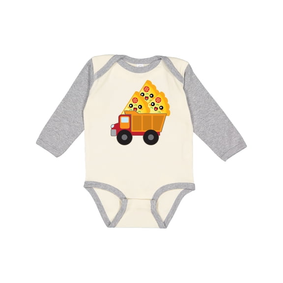 Inktastic Pizza Lover Food Truck Funny Boys or Girls Long Sleeve Baby Bodysuit