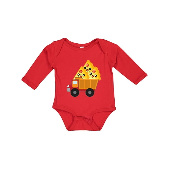 Inktastic Pizza Lover Food Truck Funny Boys or Girls Long Sleeve Baby Bodysuit