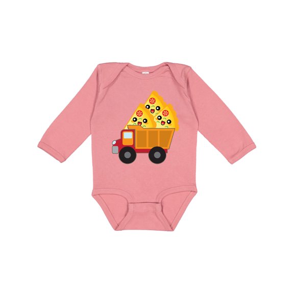 Inktastic Pizza Lover Food Truck Funny Boys or Girls Long Sleeve Baby Bodysuit