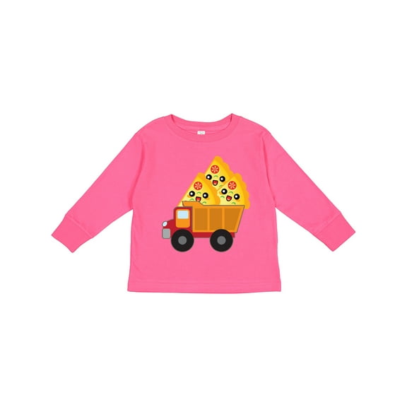 Inktastic Pizza Lover Food Truck Funny Boys or Girls Long Sleeve Toddler T-Shirt
