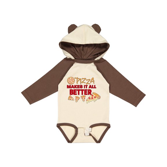 Inktastic Pizza Makes It All Better Boys or Girls Long Sleeve Baby Bodysuit
