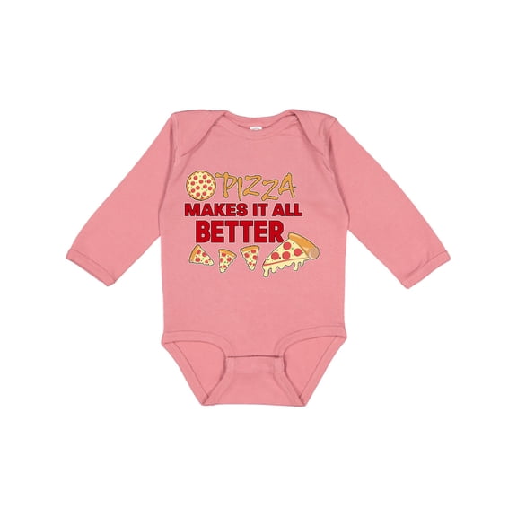 Inktastic Pizza Makes It All Better Boys or Girls Long Sleeve Baby Bodysuit
