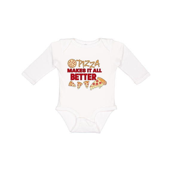 Inktastic Pizza Makes It All Better Boys or Girls Long Sleeve Baby Bodysuit