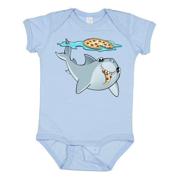 Inktastic Pizza Shark Boys or Girls Baby Bodysuit